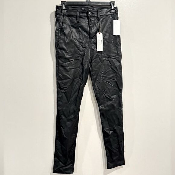 Women Sanctuary Hayden Coated Skinny Ankle pants black size 26 New - Picture 9 of 12
